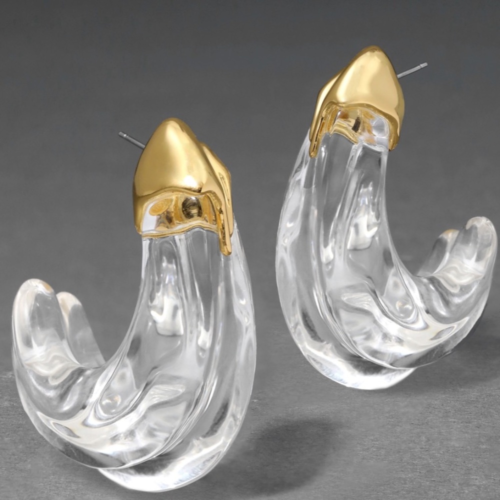 Alexis Bittar - Liquid Lucite Large Wave Hoop Earrings